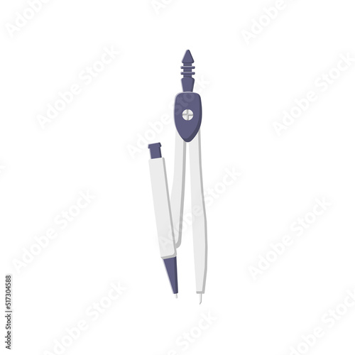 Pair of Compasses Flat Illustration. Clean Icon Design Element on Isolated White Background