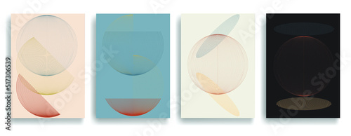 Art composition with lines .Modern art design .Neutral color stripes .Transition speed lines .Bauhaus art style .Geometric shape. Wall art .