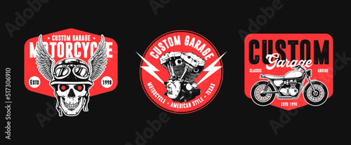 motorcycle artwork for badge design