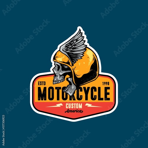 motorcycle artwork for badge design