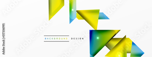 Free Download Dynamic 3d geometric abstract background. Triangles and other simple forms composition. Vector Illustration For Wallpaper, Banner, Background, Card, Book Illustration, landing page - GFXLoad
