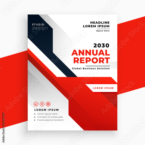red black annual report business brochure template