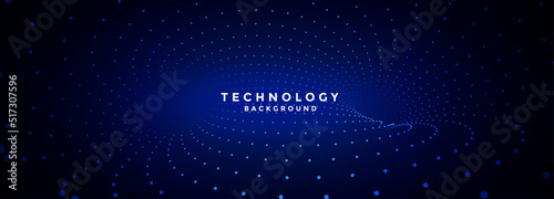blue technology particles banner design