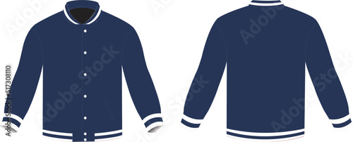 Hoodie jacket editable vector file front and back view isolated on white