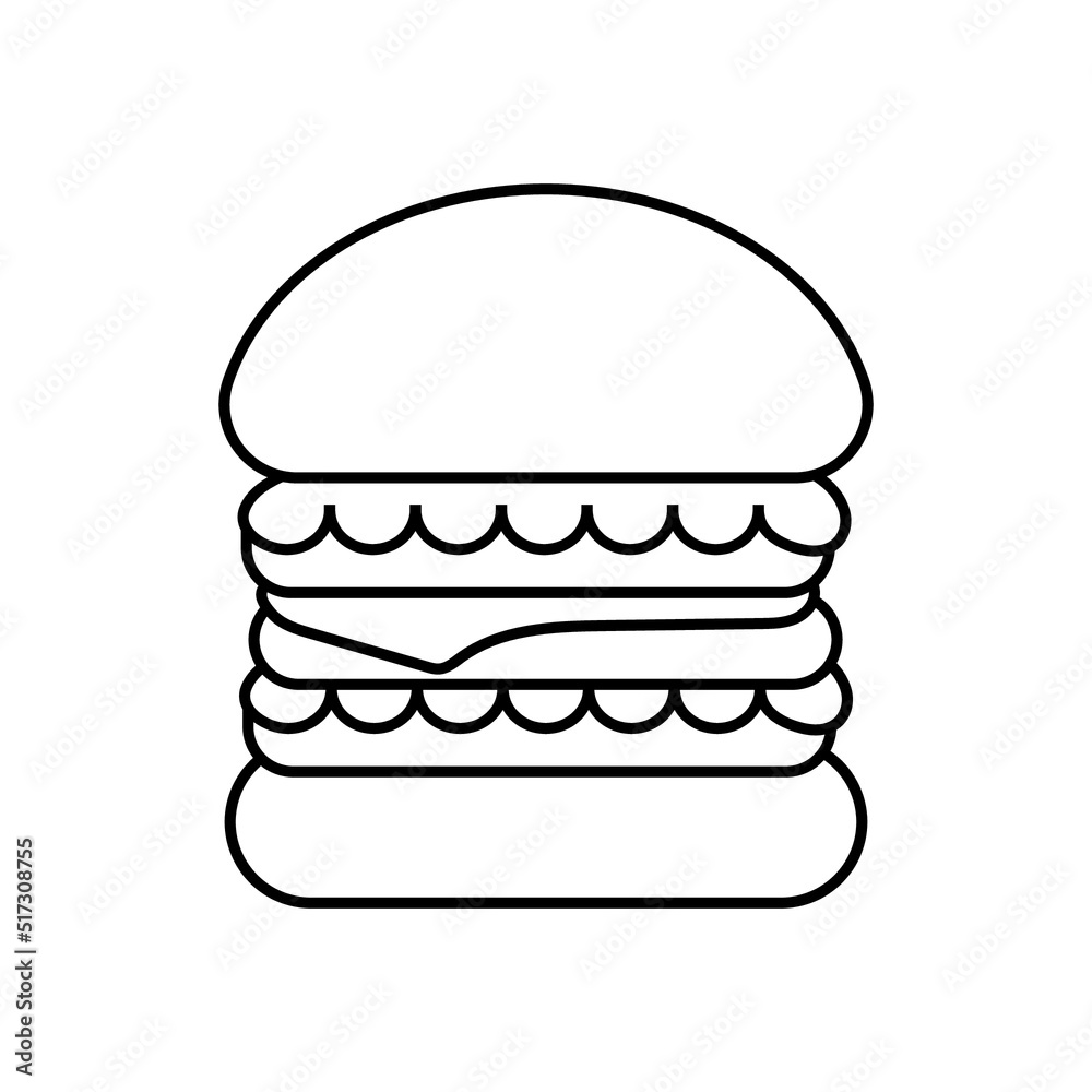 Delicious burger flat icon. Design template vector Delicious burger flat icon. Design template vector