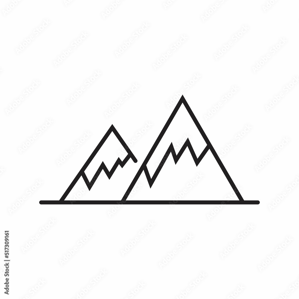 Mountain line icon. Winter icon. simple design editable Mountain line icon. Winter icon. simple design editable