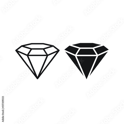 Diamond icon set. diamond gems icon