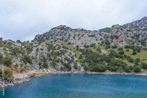 Landscape of water reservoir Gorg Blau in Mallorca, Balearic Islands, Spain © Abinieks