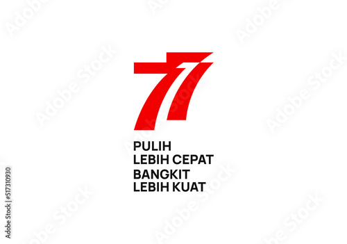 Free Download Jakarta, Indonesia: August 17, 2022: Anniversary Logo of Republic of Indonesia. Independence Day. 77 Years. Pulih Lebih Cepat, Bangkit Lebih Kuat (Translate: Recover Faster, Rise Stronger). Vector. - GFXLoad