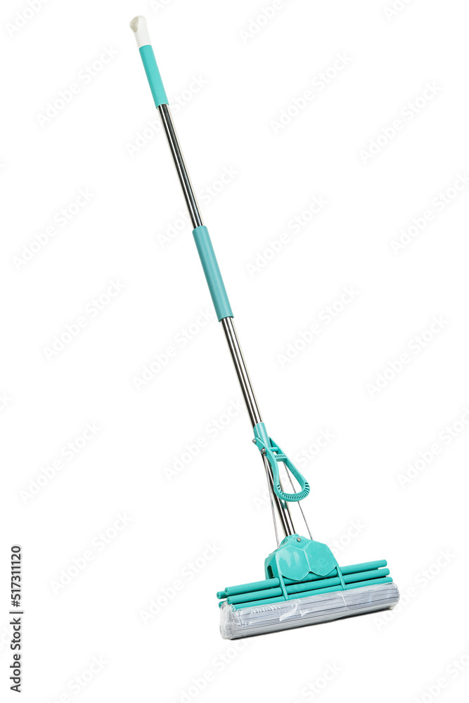 wet cleaning mop with spin on a white background wet cleaning mop with spin on a white background