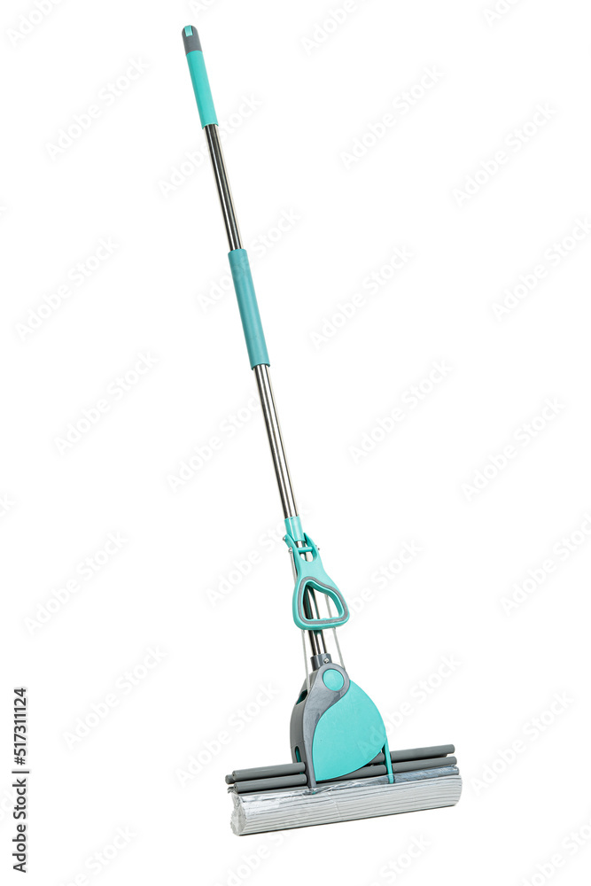 wet cleaning mop with spin on a white background wet cleaning mop with spin on a white background