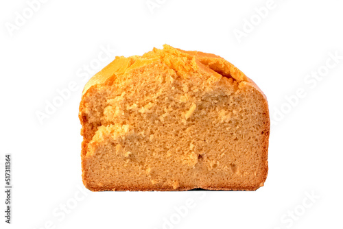 Corn bread. Homemade cornmeal bread isolated on a white background .Gluten Free.Top view