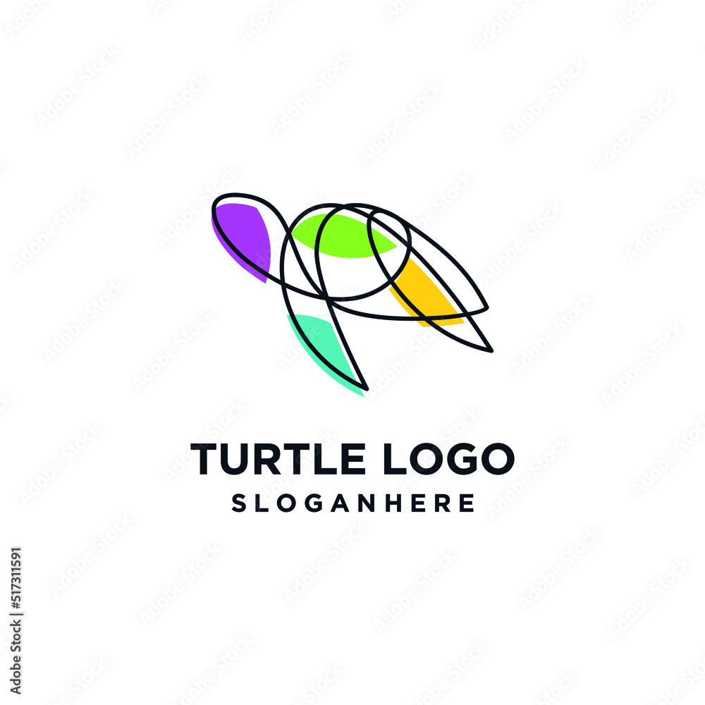 Obraz premium Turtle logo line, vector icon turtle modern
