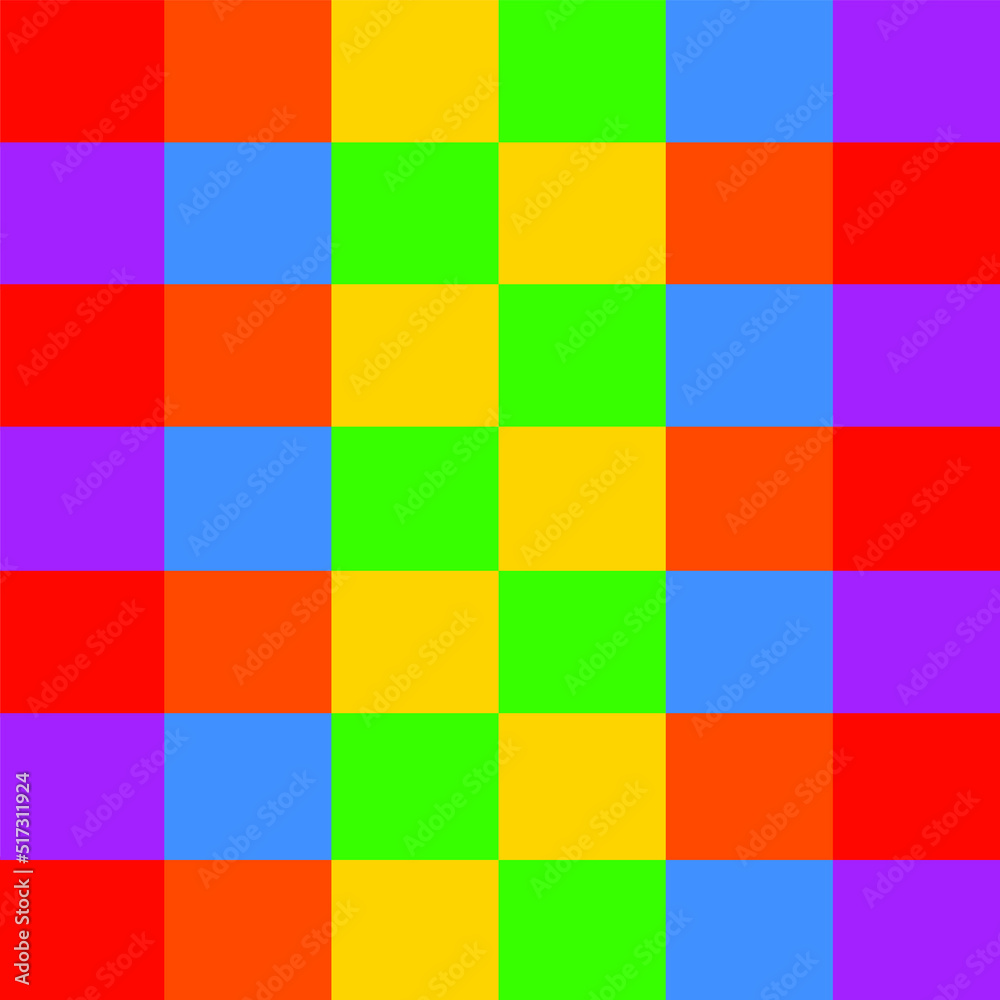 LGBTQ colors crossover square shape seamless pattern design.
