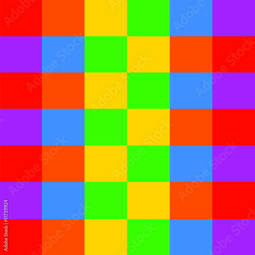 LGBTQ colors crossover square shape seamless pattern design.