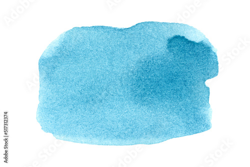Abstract watercolor stain of blue isolated on a white background