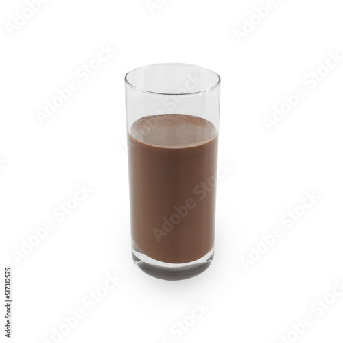 Cocoa glass isolated on white background with clipping path.