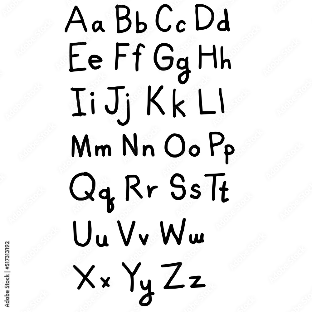 Hand drawn alphabet Handwriting lettering Calligraphy font icon sign symbol design