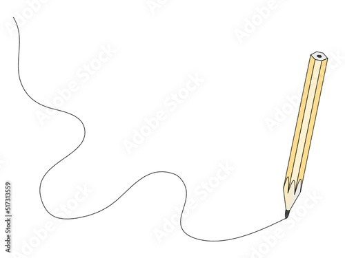 Pencil drawing a line vector graphic 