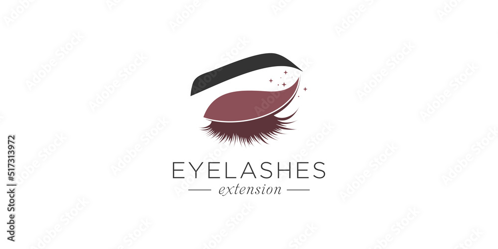 Obraz premium Eyelashes logo design with creative unique style Premium Vector