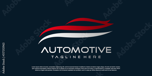Automotive logo design with modern unique style Premium Vector