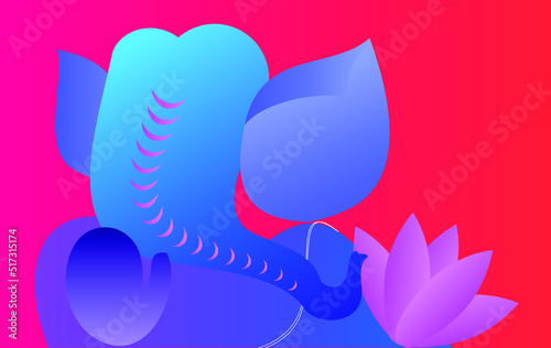 Indian Religious Festival Ganesh Chaturthi Greeting Background Template with Creative Lord Ganesha