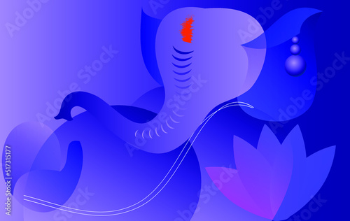Indian Religious Festival Ganesh Chaturthi Greeting Background Template with Creative Lord Ganesha