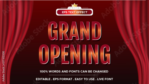 Text effects editable grand opening