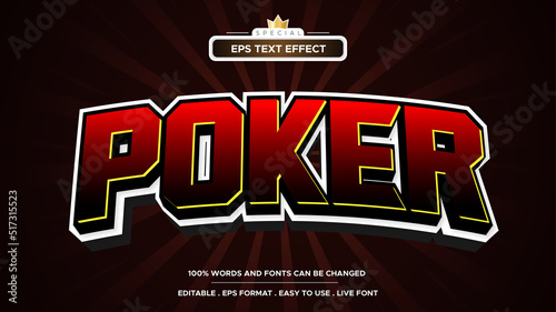 Editable poker casino slot text effect and gambling text style