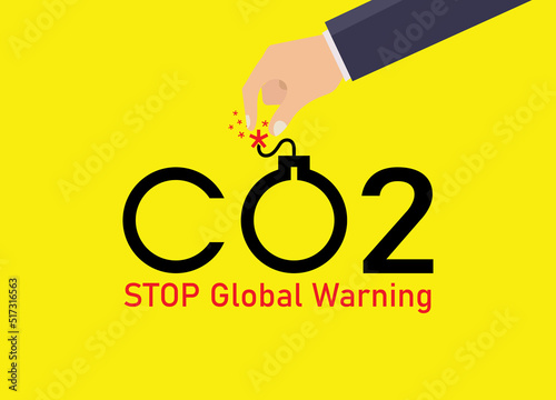 Vector Conceptual Illustration of Climate Change, Global Warming and Environmental Threats. stop global warming concept.