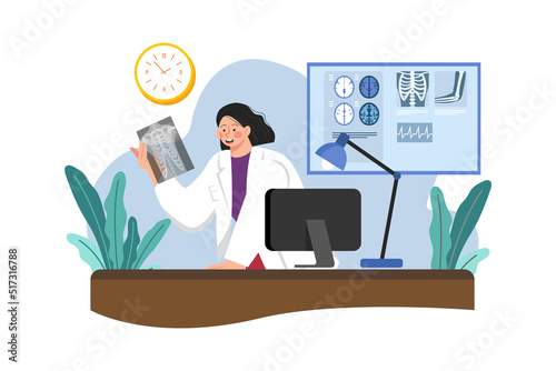 Doctor Doing Medical Research Illustration concept