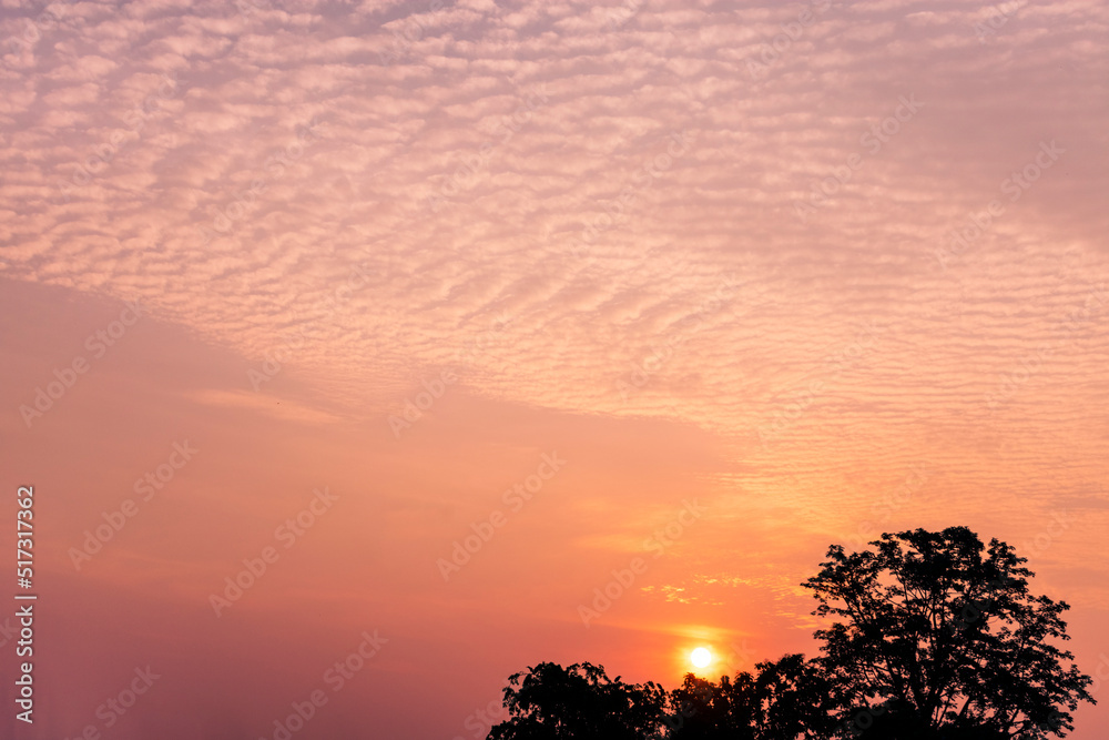 Fototapeta premium Amazing cloud formation in colourful sky during a monsoon sunrise morning