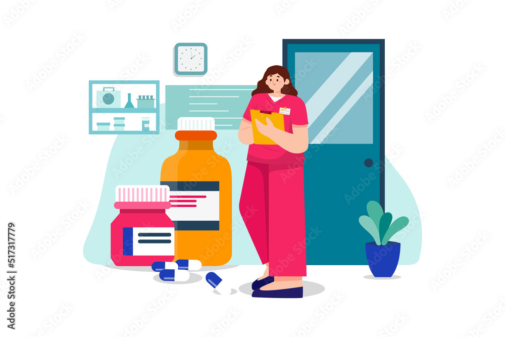 Obraz premium Nurse Illustration concept. Flat illustration isolated on white background