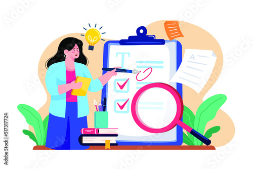 Editor/Proofreader Illustration concept. Flat illustration isolated on white background