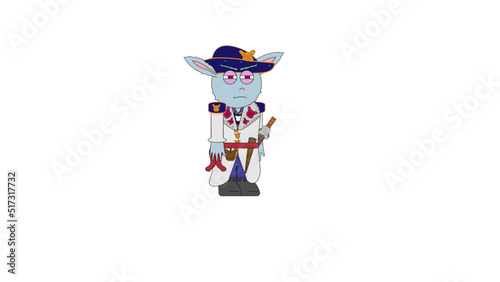 Hare Bunny Rabbit Pirate Colonial Captain Puppet for Character Animator