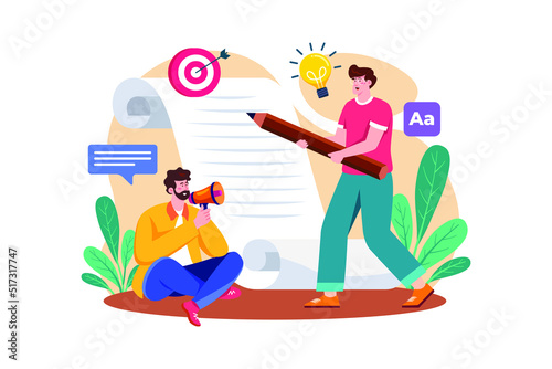 Speechwriter Illustration concept. Flat illustration isolated on white background