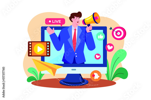 Communications Director Illustration concept. Flat illustration isolated on white background
