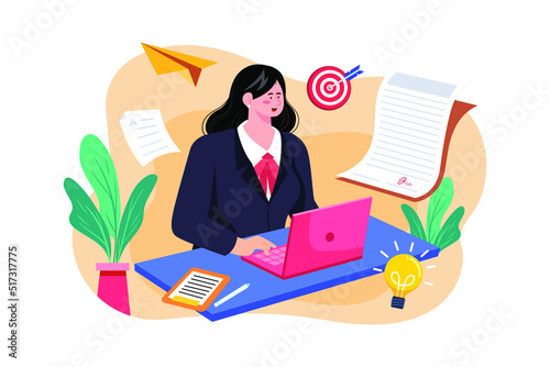 Copywriter Illustration concept. Flat illustration isolated on white background