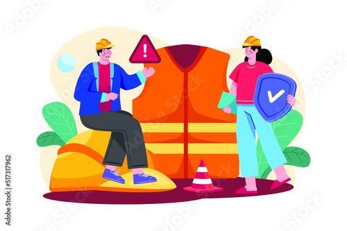 Safety Engineer Illustration concept. Flat illustration isolated on white background