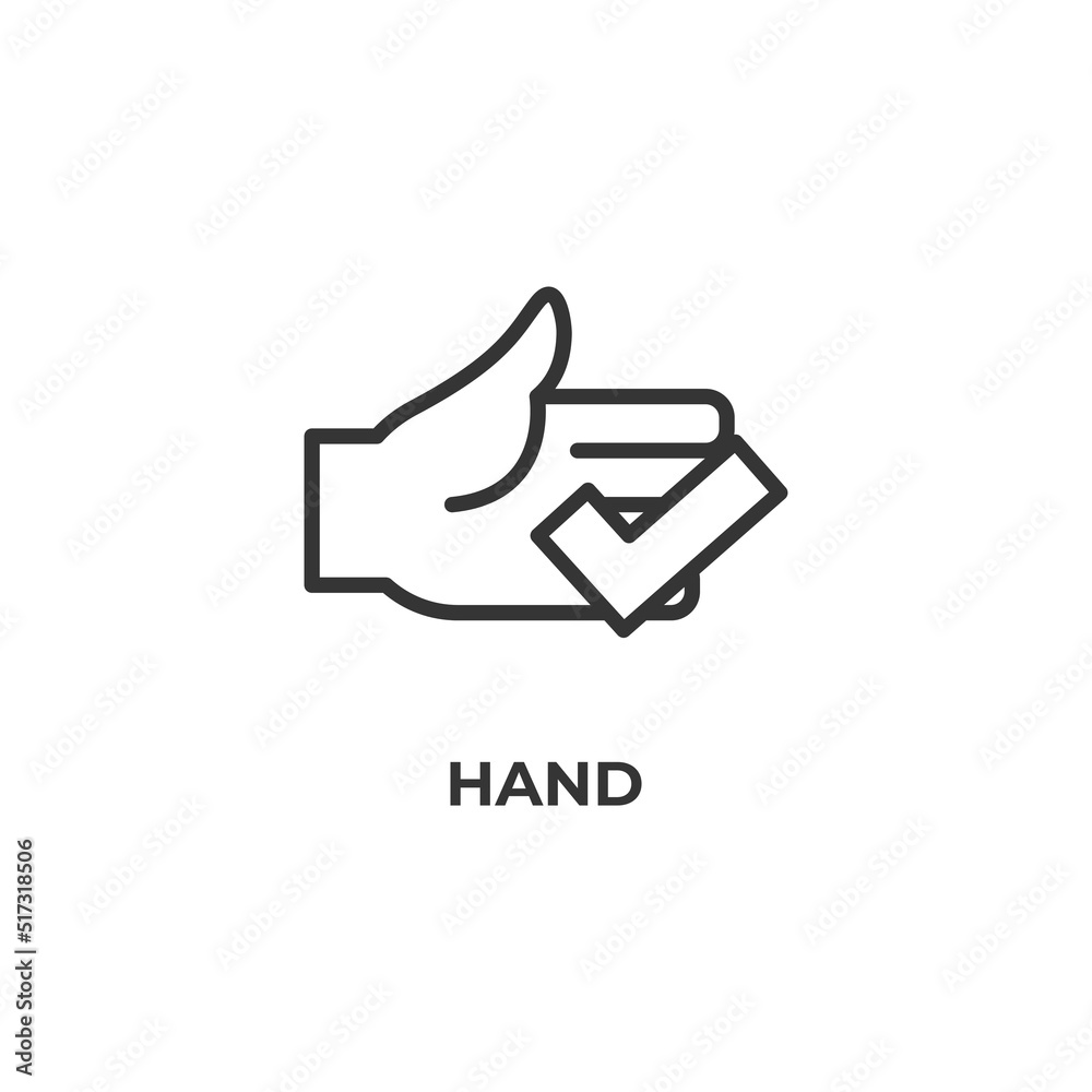 hand line icon. linear style sign for mobile concept and web design. Outline vector icon. Symbol, logo illustration. Vector graphics hand line icon. linear style sign for mobile concept and web design. Outline vector icon. Symbol, logo illustration. Vector graphics