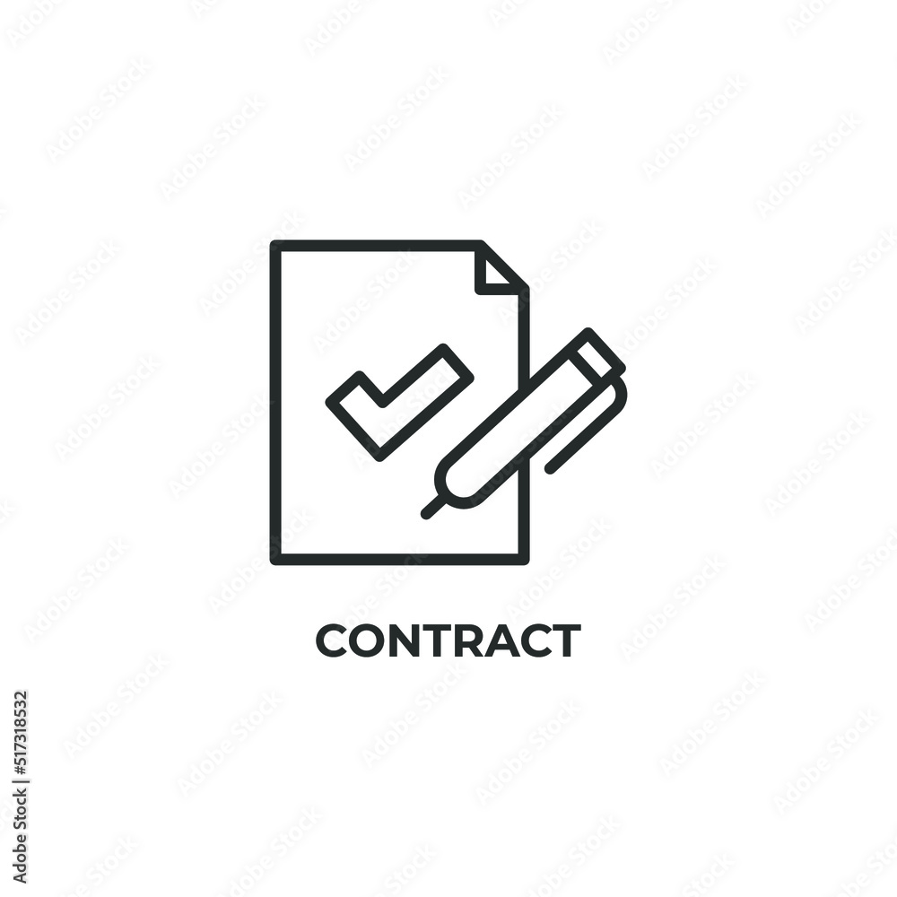 contract line icon. linear style sign for mobile concept and web design. Outline vector icon. Symbol, logo illustration. Vector graphics