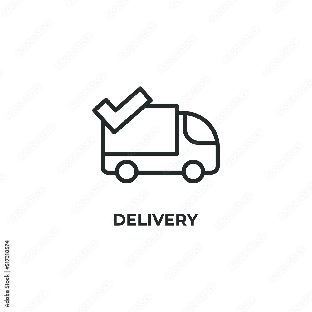 delivery line icon. linear style sign for mobile concept and web design. Outline vector icon. Symbol, logo illustration. Vector graphics