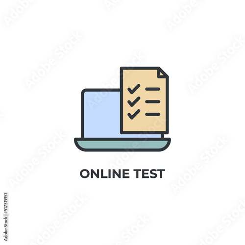 online test vector icon. Colorful flat design vector illustration. Vector graphics