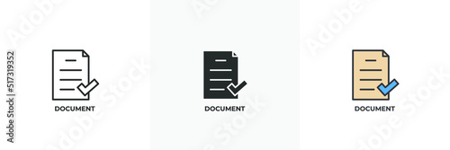 document icon. Line, solid and filled outline colorful version, outline and filled vector sign. Idea Symbol, logo illustration. Vector graphics