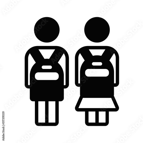 Black solid icon for Students