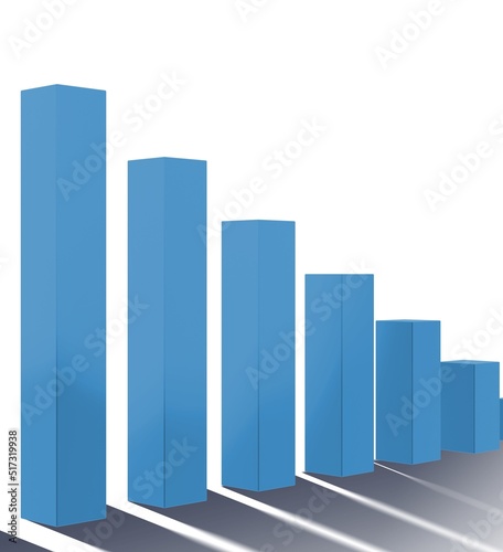 The bar chart showing growth - 3d rendering