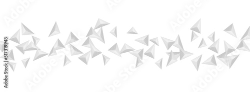 Fototapeta Naklejka Na Ścianę i Meble -  Gray Origami Background White Vector. Crystal 3d Design. Grizzly Geometric Illustration. Element Gradient. Greyscale Fractal Template.