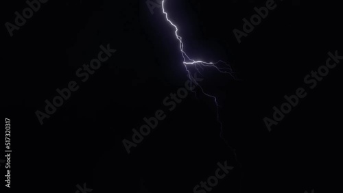 Realistic arctic lightning on black background. photo