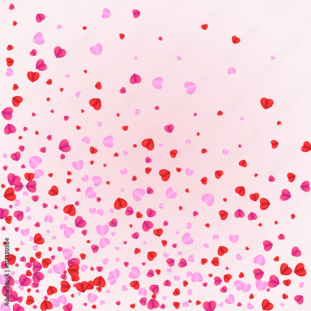 Pinkish Heart Background Pink Vector. Element Pattern Confetti. Tender Congratulation Frame. Lilac Heart Wallpaper Backdrop. Fond Art Texture.
