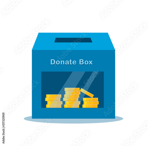 blue donate box vector illustration